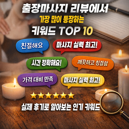 출장마사지 리뷰에서 가장 많이 등장하는 키워드 TOP 10